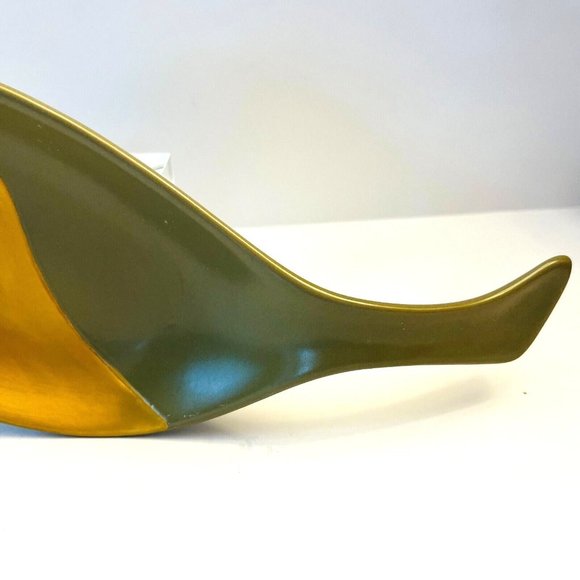 Loved Ones Novelty Cat Dish Bird Shape Green & Gold by Kathy Ireland - Picture 3 of 9